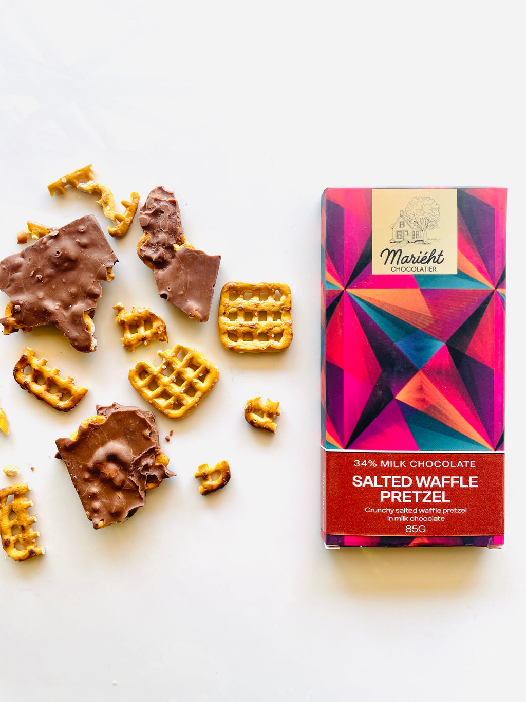 Salted Waffle Pretzel Chocolate Bar